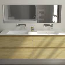 The standard height is 30 inches; Double Washbasin Cabinet Modulo Fuvb Gamw Modu 2x2 Riluxa Wall Hung Oak Contemporary