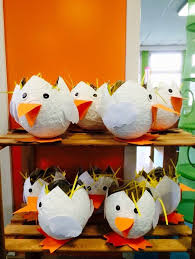 Paasmandje Kip Papier Mache Basteln Ideen Ostern Bastelideen Ostern Basteln Fruhling Ostern