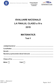Subiecte Matematică Clasa A Iv A Descarcă Subiectele De Astăzi De La Evaluarea Națională La Matematică Edupedu