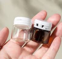 Set of 4 Transparent/Brown Tear-Off Glass Jars, 0.17Oz (5G) Each, Suitable  for Storing Creams, Foundations, Lip Balms, Masks, Essential Oils, And ...