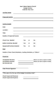Free 6 Church Budget Forms In Pdf Excel
