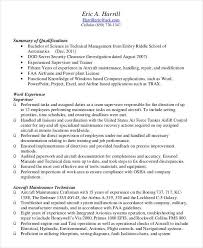 military resume 8+ free word, pdf