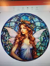 Stained Glass Fairy Wreath Sign