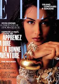 yasmeen ghauri elle france july 1991 supermodels elle magazine magazine cover
