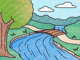 How To Draw A River - Helloartsy