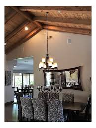 Pendant lighting is a great way to add a focal point in stairwells, landings or high ceilings. Hanging Rectangular Chandelier With 2 Wires On Sloped Ceiling