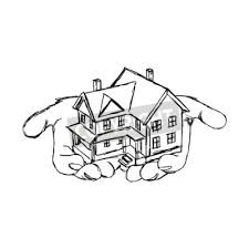 Das eigene haus zeichnen und in 3d visualisieren. Abbildung Vektor Doodle Hand Von Skizze Hand Holding Haus Gezeichnet Wandposter Poster Vorsehung Investieren Zugreifen Myloview De
