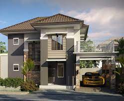 Two (2) storey small house design w/ terrace and carport. Striking Collection Of 15 Houses With Terrace Home Design Lover 2 Storey House Design House Designs Exterior Bungalow House Design