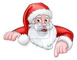 Santa s surprise christmas cartoon old free funny santa claus cartoons best quality. Santa Cartoon Zeigt Von Hinten Zeichen Leinwandbilder Bilder Claus Peeping Grenze Myloview De