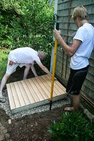 An easy and adjustable choice is a freestanding folding screen. 32 Beautiful Easy Diy Outdoor Shower Ideas A Piece Of Rainbow