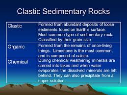 Chemical and organic sedimentary rocks. Types Of Sedimentary Rocks Swbat Describe The Types Of Clastic Sedimentary Rocks Explain How Chemical Sedimentary Rocks Form Describe Organic Sedimentary Ppt Download