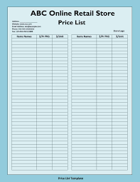 40 Free Price List Templates Price Sheet Templates