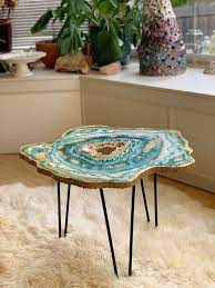 glasper faux geode coffee table by george oliver ★★on sale online★★ glasper faux geode coffee table by george oliver  best deals . Custom Crystal Coffee Table Geode Side Table Small Boho Etsy