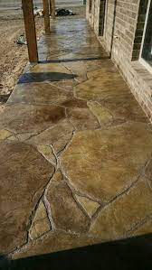 Stamped And Stained Concrete Patio In Flagstone Concrete Stain Patio Concrete Patio Stamped Concrete Patio