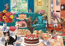 15% off with code zazpartyplan. Feline Frenzy Jigsaw Puzzle 1000 Pcs Gibsons G6219 For Sale Online Ebay Painting Feline Jigsaw Puzzles