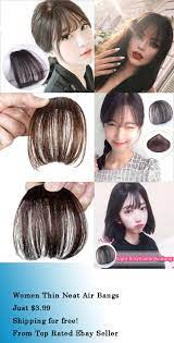 Women Thin Neat Air Bangs Fringe Clip On In Hair Extensions Remy Human Hairpiece Hair Loss Wigs Hair Pieces Human Hair Extensions