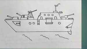 Gambar kapal angkatan laut sketsa perahu gambar kapal. Cara Menggambar Kapal Perang Youtube
