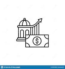 Chart Bank Analytics Dollar Icon Simple Thin Line