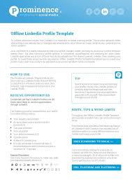 Prominence Offline Linkedin Profile Template Linkedin Profile Job Seeker Linkedin