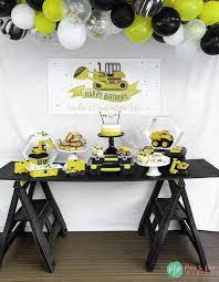 Check Out This Cool Construction Birthday Party The Party Decorations Ar Construction Birthday Party Cakes Construction Birthday Parties Construction Birthday