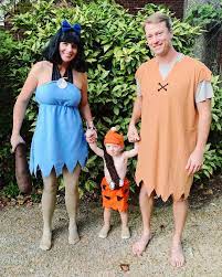 Flinstone Family Halloween costume Bam Bam, Barney and Betty Rubble |  Family costumes diy, Family themed halloween costumes, Family halloween  costumes