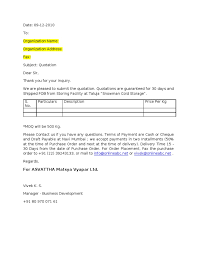 We also offer several service contracts on the three items you requested, all of which can be added to the. Sample Letter Quotation Submission