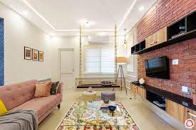 Open spaces in 3 bhk apartment design by: Customised Colourful 3bhk Interior Design