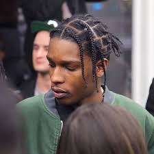 Asap Rocky Braids For Boys Black Hair Green Bomber Jacket Black Hair In 2020 Asap Rocky Braids Braids For Boys Asap Rocky Hair