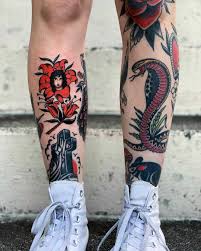 Traditional Leg Tattoos By Javier Betancourt Traditional Tattoo Models Leg Tattoos Traditional Thigh Tattoo