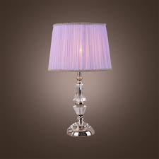 Vienna full spectrum traditional table lamp faceted crystal and chrome urn white drum shade for living room family bedroom bedside. Eye Catching Crystal Table Lamp Featuring Faceted Crystal And Light Purple Shade Hl360864 Buy At The Price Of 128 67 In Beautifulhalo Com Imall Com