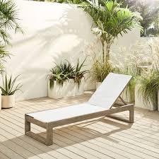 Our weatherproof mesh outdoor chaise lounge cradles you for comfortable lounging. Portside Outdoor Textilene Lounger