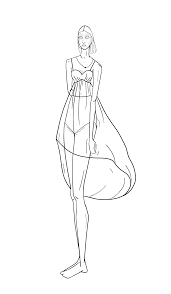 Tall Girl Wind Fashion Drawing Line Drawing Fashion Drawing Line Drawing Tall Girl