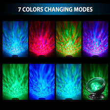 Amazon Com Ocean Wave Night Light Projector Ohuhu Remote Control Projection Lamp Rotation Northern Light Projector Mood Light Upgraded 12 Led 7 Colors For Baby Nursery Adults And Kids Perfect Christmas Gifts Home