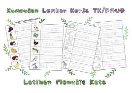 Students can develop the reading of reading by understanding the story, answering the questions and circling true or false. Belajar Menulis Kata Lembar Kerja Anak Tk Paud Free Download