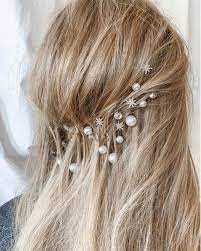 Constellation Bridal Hair Oh Okhayyy Swipe For A Close Up Hair Bridalbuns H Bridesmaid Hair Pins Pearl Hair Pin Wedding Boho Bridal Hair