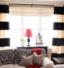 When designing your new living room curtains, have fun with the fabric you use! Creative Black And White Patterned Curtain Ideas