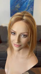 Laylette Medium Ginger Auburn Highlights Light Density Topper 100% Human  Hair Topper Natural Lace Top the Wig Witch