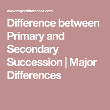 Difference Between Primary And Secondary Succession Major Differences Secondary Succession Secondary Primary