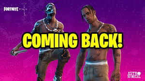 With a travis scott x epic games collaboration likely on the way, we have received our first look at the rapper's rumored fortnite skin. Travis Scott Skin Return Release Date In Fortnite Item Shop Travis Scott Coming Back Youtube