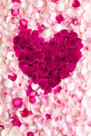 Pink flowers and hearts background. Pink Heart Flower Wallpapers Wallpaper Cave