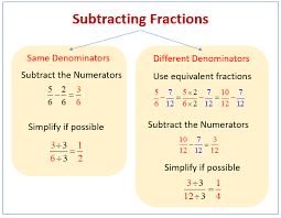 Subtracting fractions with common denominators. Subtracting Fractions Examples Solutions Videos