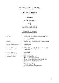 So you may have thought that all this while, all cases filed in the industrial court will automatically be heard.but that wasn't the case. Pdf Industrial Court Of Malaysia Julea Ahmad Academia Edu