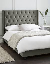 Emilie upholstered fabric wing bed head (charcoal). Allegra Winged Fabric Bed Frame J D Williams