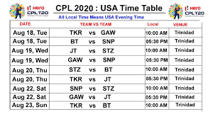 Find out which football teams are leading the pack or at the foot of the table in the premier league on bbc sport. Cpl 2020 Full Schedule Caribbean Premier League Fixtures Cpl T20 2020 Schedule Youtube