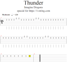 Imagine Dragons Thunder On A Single Guitar String Tabs