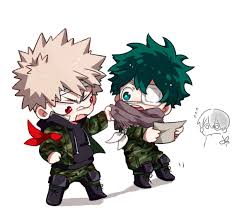 Touch device users, explore by touch or with swipe gestures. Bakugou Katsuki Midoriya Izuku Todoroki Shouto Hero Anime Chibi My Hero