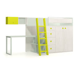 90 cm x 190 cm. Lit Mezzanine Avec Tiroirs Bureau Et Armoire Meuble Ros Unniq Habitat