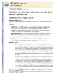 At the time, results were inconclusive and researchers needed much more information before they could put the debate to rest. Pdf Body Change Stress For Women With Breast Cancer The Breast Impact Of Treatment Scale
