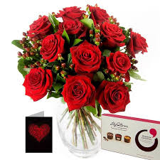 How to send flowers and a gift card. Twelve Red Roses Gift Set Beautiful Collection Of Red Roses With A Card And Chocolates Delivered To Your Door