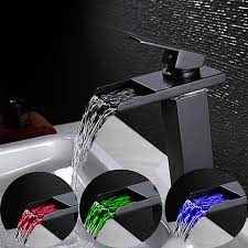 Add a sublime touch of elegance to your bathroom with the ancona peonia widespread bathroom faucet. Single Handle Bathroom Faucet Black One Hole Led Color Changes With Temperature Waterfall Brass Bathroom Sink Faucet With Hot And Cold Water 4614282 2021 95 99